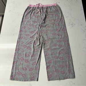 Gray & Pink Lip Print Lounge Pants